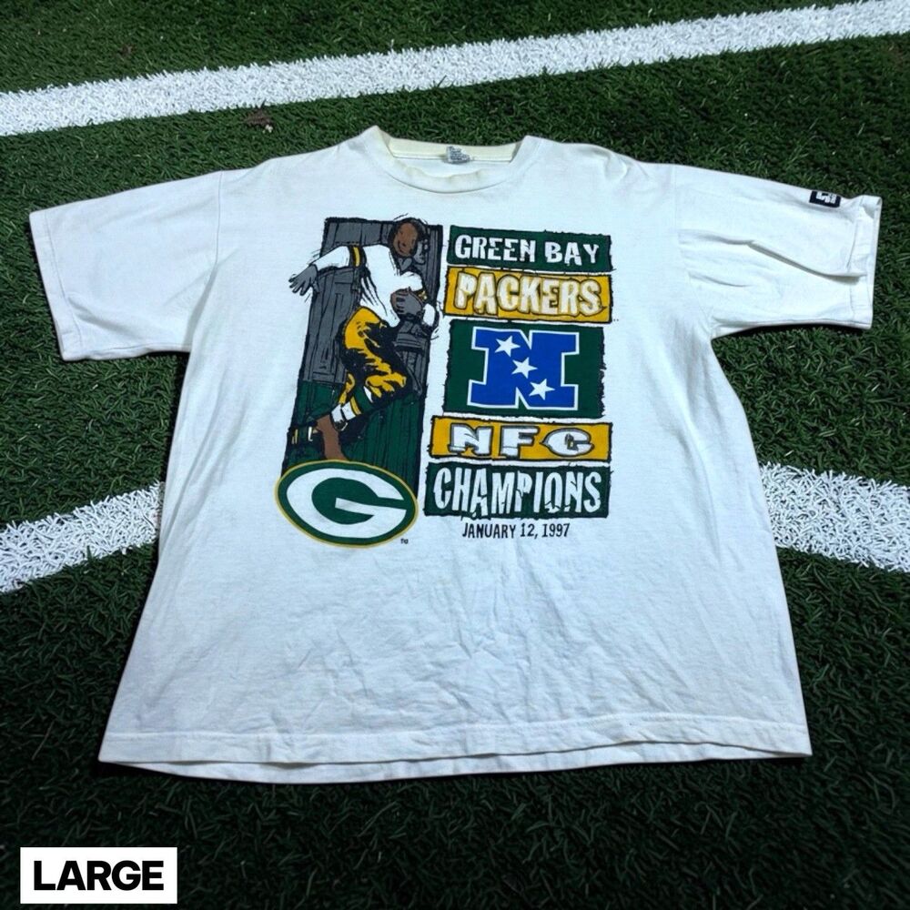 Vintage 90s Green Bay Packers T Shirt NFL Starter Graphic Tee NFC Championship